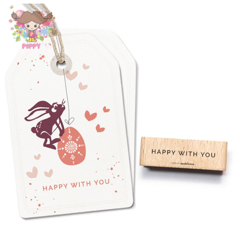cats on appletrees スタンプ☆Happy with you 文字 英字(Happy with you)☆
